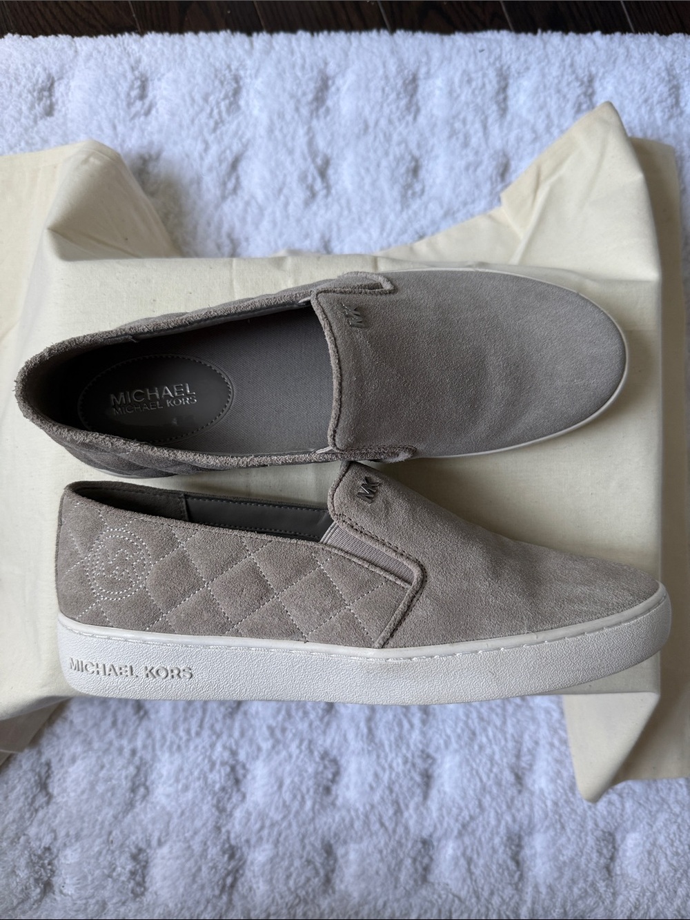 Michael Kors Women’s Grey Suede Slip-On Loafers
